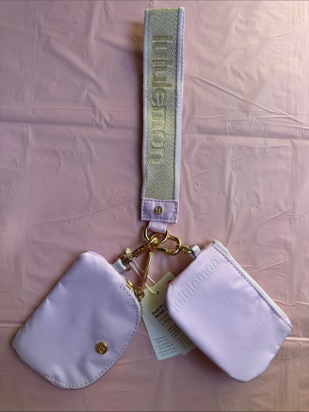 lululemon athletica Lavender Dual Pouch Key & Card Holder with Branded Strap